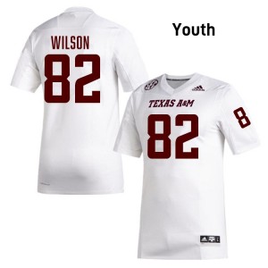 Youth Jonah Wilson White Texas A&M Aggies #82 College Football Player Jersey 542646-777