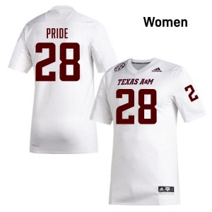 Womens Jordan Pride White Texas A&M Aggies #28 College Football University Jersey 256530-489