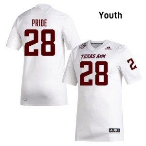 Youth Jordan Pride White Texas A&M Aggies #28 College Football High School Jersey 186854-617