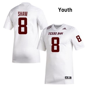 Youth Jordan Shaw White Texas A&M Aggies #8 College Football 2025 Jersey 950945-242