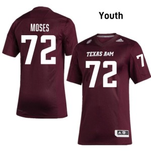 Youth Joshua Moses Maroon Texas A&M Aggies #72 College Football Game Jersey 829101-860