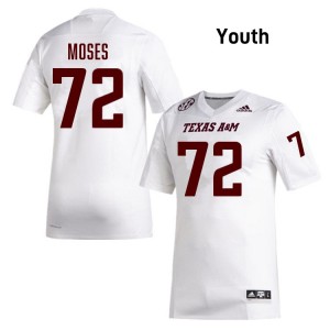 Youth Joshua Moses White Texas A&M Aggies #72 College Football Player Jerseys 763528-498