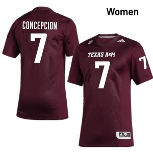 Women KC Concepcion Maroon Texas A&M Aggies #7 College Football Player Jerseys 931318-709