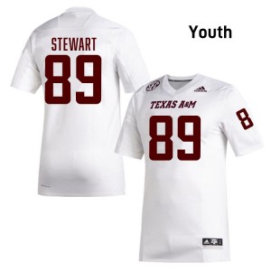 Youth Kade Stewart White Texas A&M Aggies #89 College Football Stitched Jerseys 366034-763