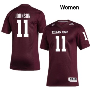 Women's Kelshaun Johnson Maroon Texas A&M Aggies #11 College Football University Jerseys 521700-977