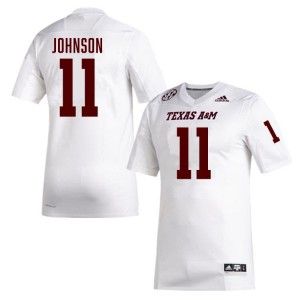 Men Kelshaun Johnson White Texas A&M Aggies #11 College Football Alumni Jersey 744900-271