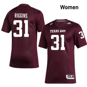 Women's Kelvion Riggins Maroon Texas A&M Aggies #31 College Football Limited Jersey 150535-627