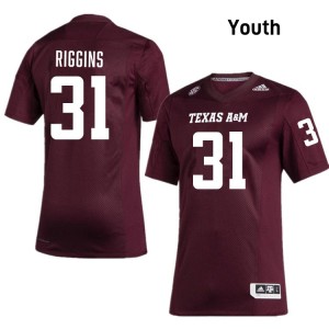 Youth Kelvion Riggins Maroon Texas A&M Aggies #31 College Football NCAA Jerseys 434468-674