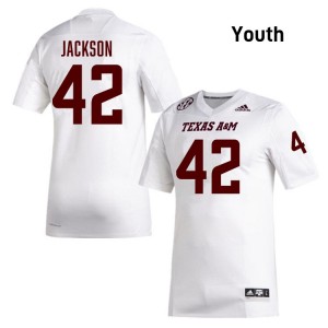 Youth Kendall Jackson White Texas A&M Aggies #42 College Football Stitched Jersey 602193-394