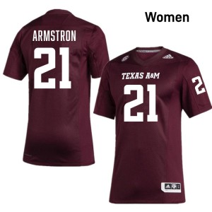 Womens Kiotti Armstrong Maroon Texas A&M Aggies #21 College Football High School Jersey 775971-939