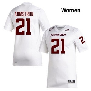 Womens Kiotti Armstrong White Texas A&M Aggies #21 College Football Embroidery Jerseys 243977-379