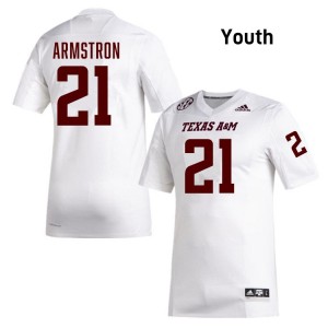 Youth Kiotti Armstrong White Texas A&M Aggies #21 College Football University Jerseys 612970-823