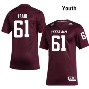 Youth Koli Faaiu Maroon Texas A&M Aggies #61 College Football NCAA Jerseys 128892-474