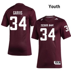 Youth Kyle Garvis Maroon Texas A&M Aggies #34 College Football 2025 Jerseys 714810-772