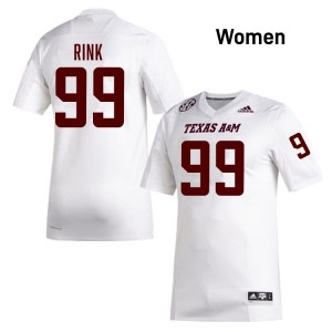 Women's Landon Rink White Texas A&M Aggies #99 College Football Stitched Jersey 196779-501