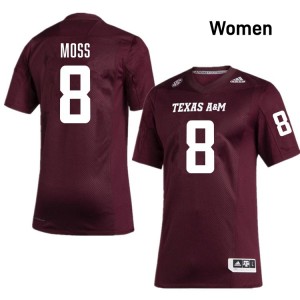 Women Le'Veon Moss Maroon Texas A&M Aggies #8 College Football Player Jersey 705572-528