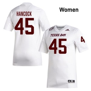 Womens Levi Hancock White Texas A&M Aggies #45 College Football Stitched Jersey 696557-800
