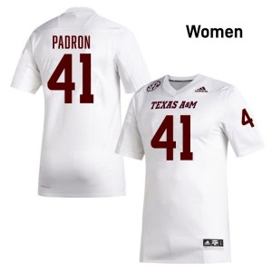 Women Liam Padron White Texas A&M Aggies #41 College Football 2025-26 Jersey 940507-701