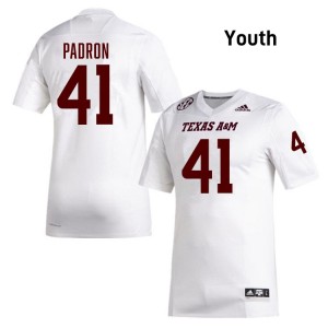 Youth Liam Padron White Texas A&M Aggies #41 College Football Limited Jersey 892283-981