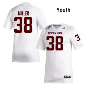 Youth Luke Miller White Texas A&M Aggies #38 College Football University Jersey 773231-616