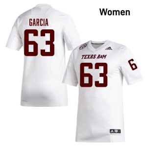Womens Marcus Garcia White Texas A&M Aggies #62 College Football Limited Jersey 532141-518
