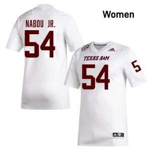 Women's Mark Nabou Jr. White Texas A&M Aggies #54 College Football Official Jerseys 178413-781