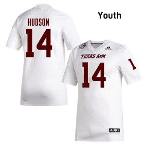 Youth Micah Hudson White Texas A&M Aggies #14 College Football High School Jerseys 117500-305