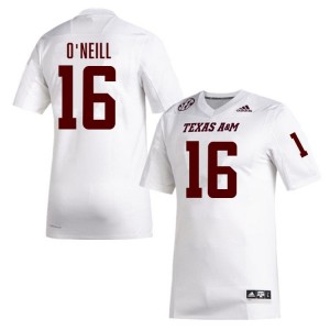 Men's Miles O'Neill White Texas A&M Aggies #16 College Football Stitched Jerseys 763329-709