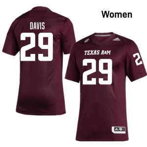Women's Myles Davis Maroon Texas A&M Aggies #29 College Football Game Jerseys 366470-304