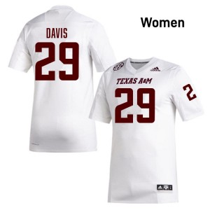 Women Myles Davis White Texas A&M Aggies #29 College Football Embroidery Jerseys 846743-902