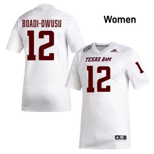 Women Nana Boadi-Owusu White Texas A&M Aggies #12 College Football University Jerseys 487685-516
