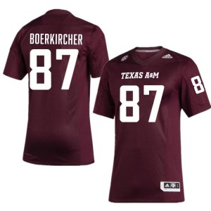 Men Nate Boerkircher Maroon Texas A&M Aggies #87 College Football Stitched Jerseys 607340-738