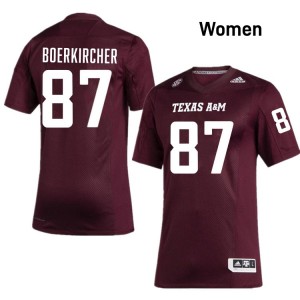 Womens Nate Boerkircher Maroon Texas A&M Aggies #87 College Football University Jerseys 547369-842