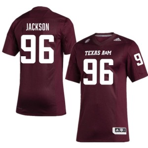Men Nathan Jackson Maroon Texas A&M Aggies #96 College Football University Jerseys 705963-576