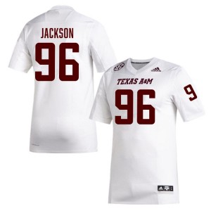 Men's Nathan Jackson White Texas A&M Aggies #96 College Football Official Jersey 578281-359