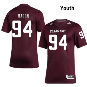 Youth Nathan Mabon Maroon Texas A&M Aggies #94 College Football Replica Jersey 673871-665
