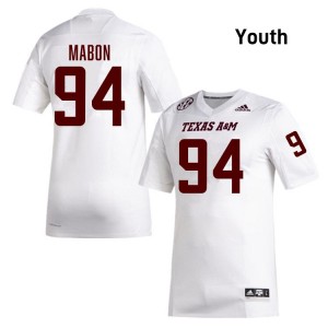 Youth Nathan Mabon White Texas A&M Aggies #94 College Football High School Jersey 492686-932