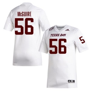 Men Nelson McGuire White Texas A&M Aggies #56 College Football Replica Jerseys 628137-304