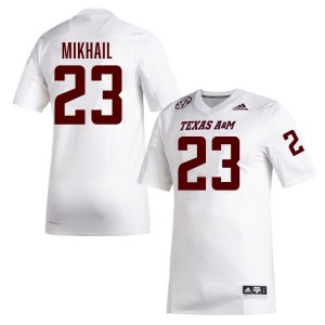 Men's Noah Mikhail White Texas A&M Aggies #23 College Football Stitched Jersey 260355-891