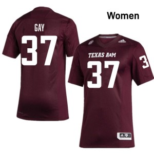 Women's Peyton Gay Maroon Texas A&M Aggies #37 College Football Alumni Jerseys 986646-909