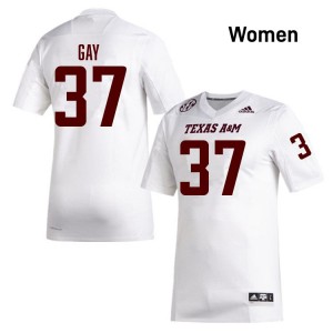 Women Peyton Gay White Texas A&M Aggies #37 College Football Alumni Jerseys 420951-353
