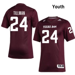 Youth Ramarian Tillman Maroon Texas A&M Aggies #24 College Football Game Jersey 935528-686