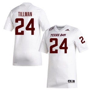 Mens Ramarian Tillman White Texas A&M Aggies #24 College Football Stitched Jerseys 255994-741