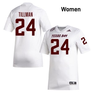 Womens Ramarian Tillman White Texas A&M Aggies #24 College Football High School Jersey 325116-881