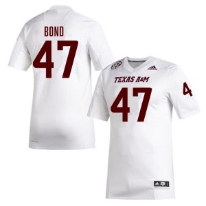 Mens Randy Bond White Texas A&M Aggies #47 College Football Embroidery Jersey 421556-297