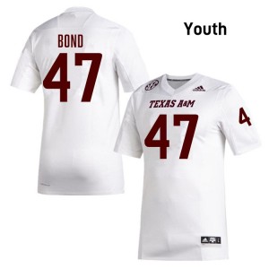 Youth Randy Bond White Texas A&M Aggies #47 College Football University Jersey 939694-672