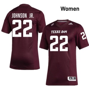 Women's Rashad Johnson Jr. Maroon Texas A&M Aggies #22 College Football High School Jersey 253811-735