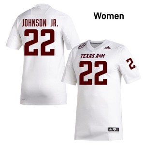 Womens Rashad Johnson Jr. White Texas A&M Aggies #22 College Football Alumni Jersey 160448-753