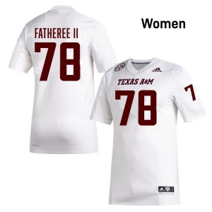 Womens Reuben Fatheree II White Texas A&M Aggies #78 College Football Stitched Jersey 970739-373