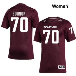Women Robert Bourdon Maroon Texas A&M Aggies #70 College Football Alumni Jerseys 655126-809